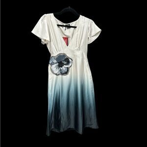 NWT D. E. P. T.  cream to navy ombre, mini dress.